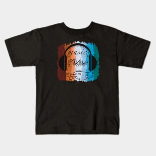 DJ music in headphones Kids T-Shirt